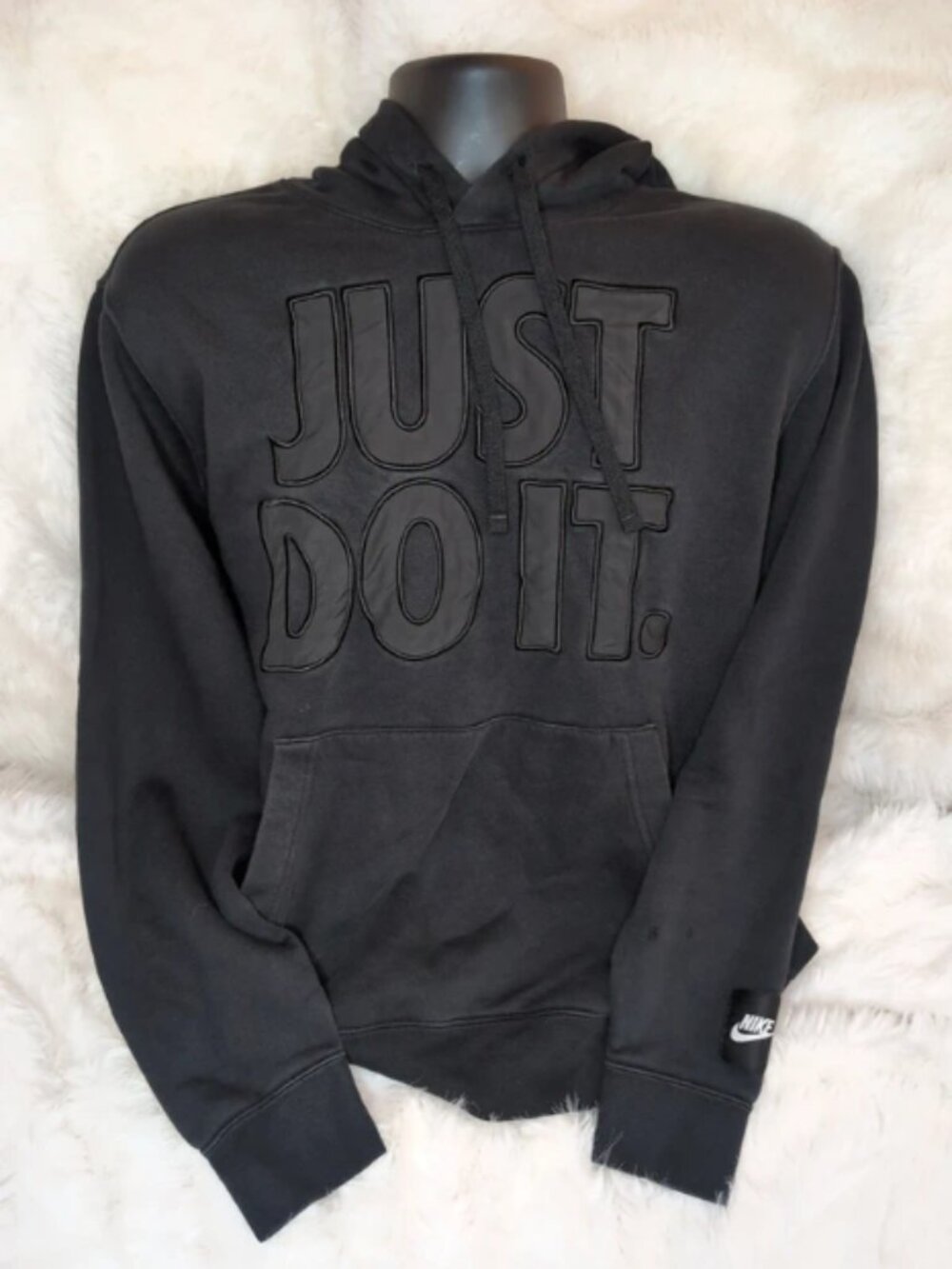 Nike "Just Do It" Black Embossed Hoodie Pullover